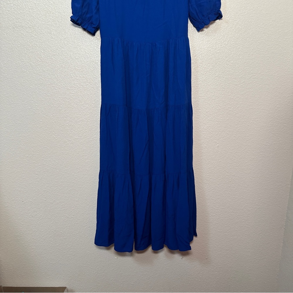 Zara Blue Tiered Dress Sz XS Pockets - Picture 8 of 11